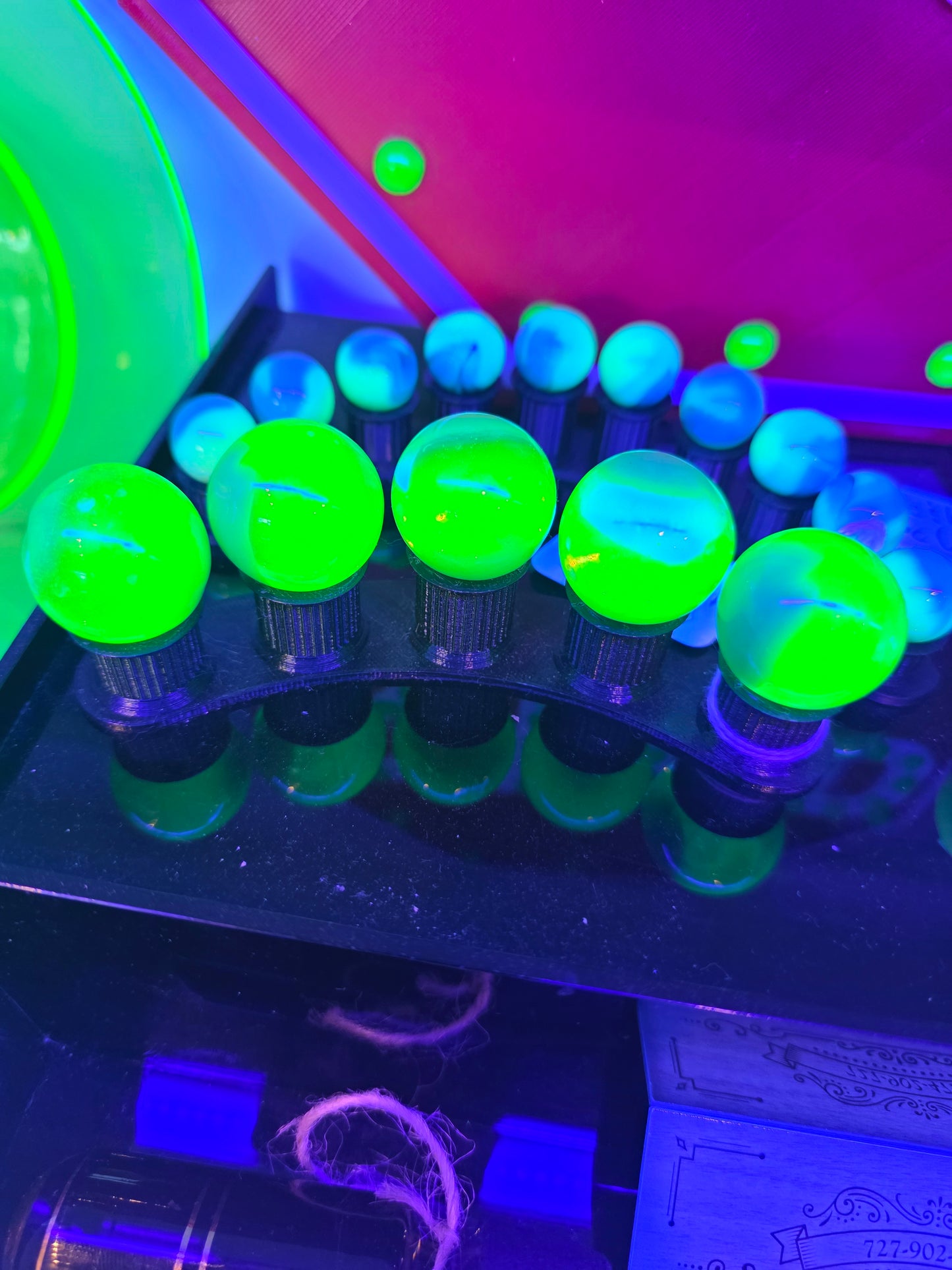 5 Green Uranium Marble Shooter Set
