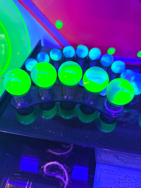 5 Green Uranium Marble Shooter Set